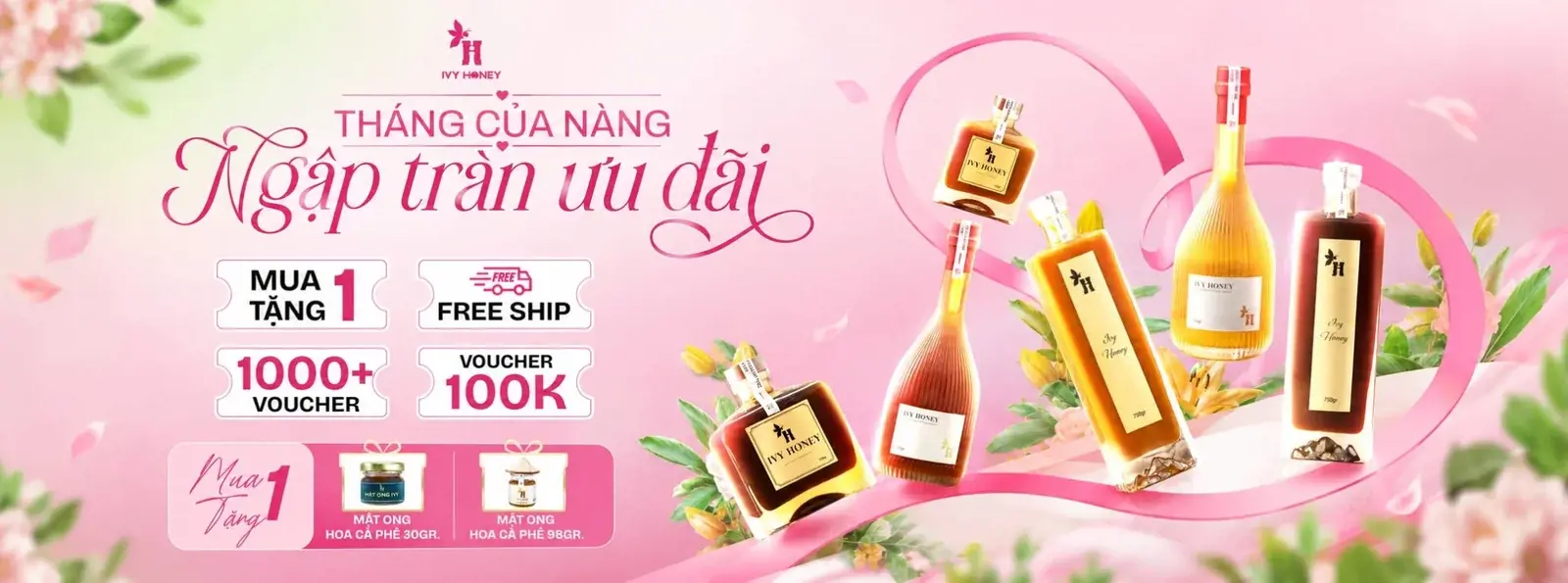 Chương tr&igrave;nh ưu đ&atilde;i qu&agrave; tặng sức khỏe Ivy Honey d&agrave;nh ri&ecirc;ng cho ph&aacute;i đẹp với nhiều voucher hấp dẫn